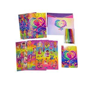 Vintage Complete Lisa Frank Dancing Dolphins Stationary Notebook Stickers Postca